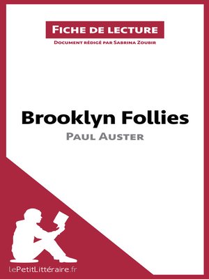 cover image of Brooklyn Follies de Paul Auster (Fiche de lecture)